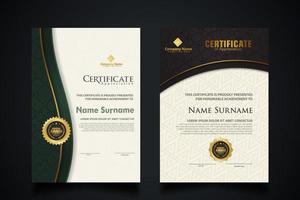 Luxury certificate template with elegant corner frame and realistic texture pattern, diploma Vector illustration