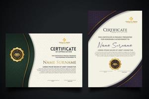 Luxury certificate template with elegant corner frame and realistic texture pattern, diploma Vector illustration