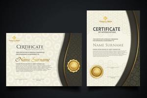 Luxury certificate template with elegant corner frame and realistic texture pattern, diploma Vector illustration