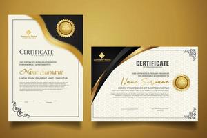 certificate template with classic frame and modern pattern, diploma, vector illustration