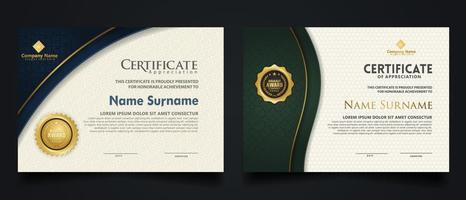 Luxury certificate template with elegant corner frame and realistic texture pattern, diploma Vector illustration