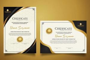 certificate template with classic frame and modern pattern, diploma, vector illustration