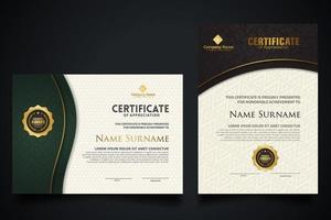 Luxury certificate template with elegant corner frame and realistic texture pattern, diploma Vector illustration