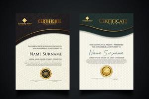 Luxury certificate template with elegant corner frame and realistic texture pattern, diploma Vector illustration