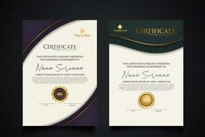 Luxury certificate template with elegant corner frame and realistic texture pattern, diploma Vector illustration