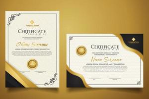 certificate template with classic frame and modern pattern, diploma, vector illustration