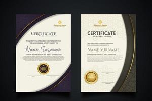 Luxury certificate template with elegant corner frame and realistic texture pattern, diploma Vector illustration