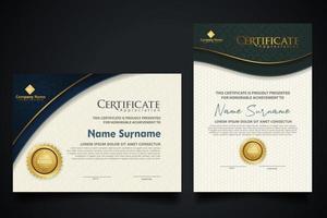 Luxury certificate template with elegant corner frame and realistic texture pattern, diploma Vector illustration