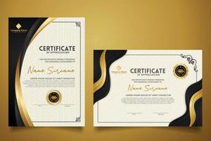 plantilla de certificado con marco clásico y patrón moderno, diploma, ilustración vectorial vector