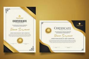 certificate template with classic frame and modern pattern, diploma, vector illustration