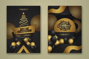 luxury Christmas Poster Template with Shiny Gold and texture background. Vector illustration