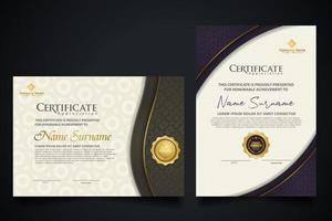 Luxury certificate template with elegant corner frame and realistic texture pattern, diploma Vector illustration