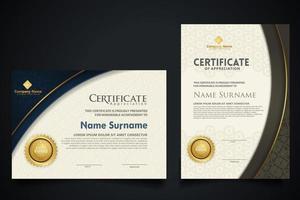 Luxury certificate template with elegant corner frame and realistic texture pattern, diploma Vector illustration