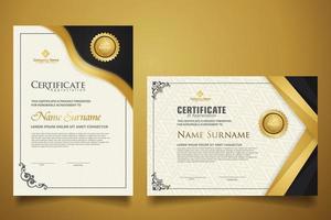 certificate template with classic frame and modern pattern, diploma, vector illustration