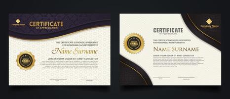 Luxury certificate template with elegant corner frame and realistic texture pattern, diploma Vector illustration