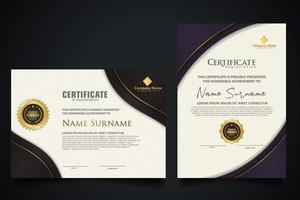 Luxury certificate template with elegant corner frame and realistic texture pattern, diploma Vector illustration