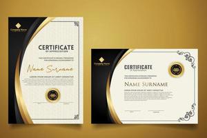 certificate template with classic frame and modern pattern, diploma, vector illustration