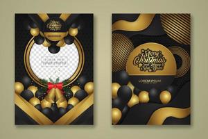 luxury Christmas Poster Template with Shiny Gold and texture background. Vector illustration