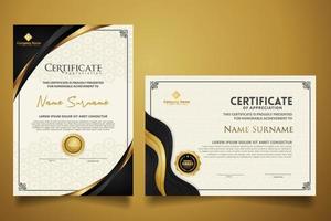 certificate template with classic frame and modern pattern, diploma, vector illustration