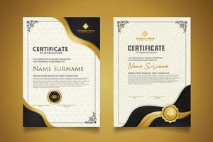 certificate template with classic frame and modern pattern, diploma, vector illustration