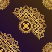 diseño de fondo de diseño de mandala de color dorado islámico de lujo adorno islámico vector