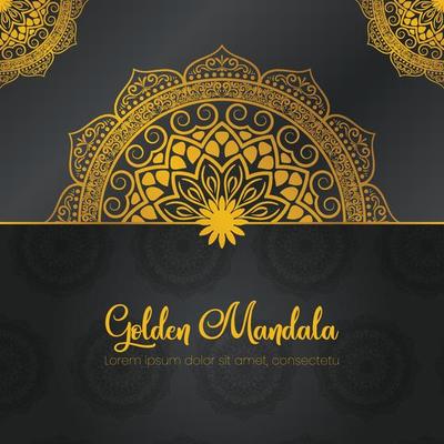 Luxury Islamic golden color mandala design background design Islamic ornament