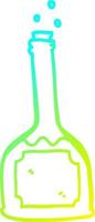 cold gradient line drawing cartoon bottle of red wine vector