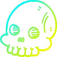 cold gradient line drawing cartoon halloween skull vector