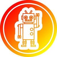 dancing robot circular in hot gradient spectrum vector