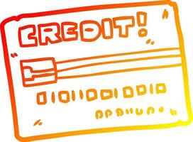 warm gradient line drawing cartoon credit card vector