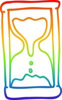 rainbow gradient line drawing cartoon hourglass vector