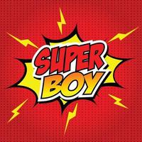 bocadillo de diálogo cómico de superboy, dibujos animados vector