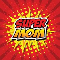 SuperMom Comic Speech Bubble, Cartoon vector