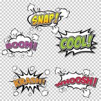 Collection multicolored comic sound Effects. vector