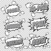 Collection multicolored comic sound Effects. vector