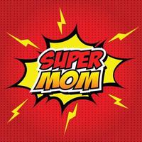 SuperMom Comic Speech Bubble, Cartoon vector