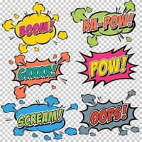 Collection multicolored comic sound Effects. vector