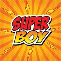 bocadillo de diálogo cómico de superboy, dibujos animados vector
