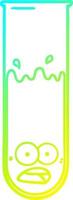 cold gradient line drawing cartoon test tube vector