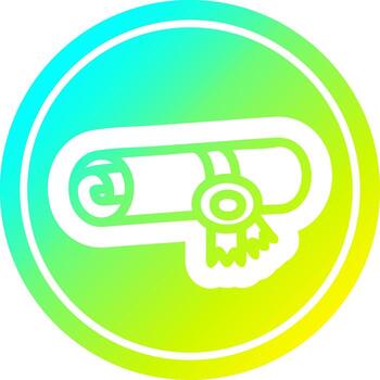 diploma certificate in cold gradient spectrum vector