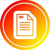 official document circular in hot gradient spectrum vector