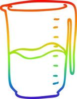 rainbow gradient line drawing cartoon jug vector