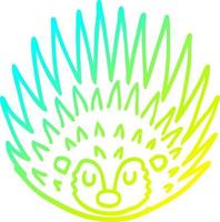 cold gradient line drawing cartoon spiky hedgehog vector