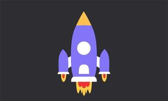 Rocket launch, project startup, bussines development. Flat style vector illustration.