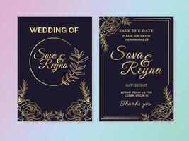 simple elegant wedding invitation card vector