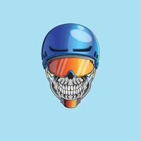 Ice Skate Helmet Skull illustration design element for poster, card, banner, t shirt, emblem, sign. vector