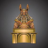 Egyptian God Anubis. Gold Dog Egyptian Mythology Modern Technology Steel for Clothes and Hooded Design vector