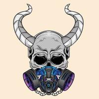 oni mask devil foor tattoos black and white scary japanese demon mask illustration vector