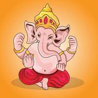 Lord Ganapati for Happy Ganesh Chaturthi festival religious banner Indian God famous for festival Ganesh Chaturthi vector