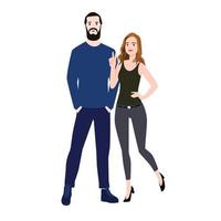 linda amistad pareja metas tomar foto plana vector ilustración aislado sobre fondo blanco